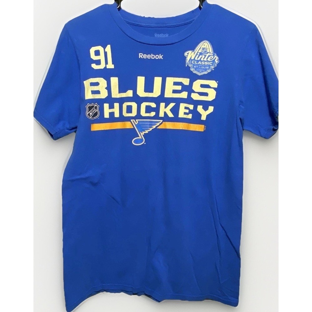 Reebok St Louis Blues Winter Classic 2017 Tarasenko 91 Blue T-Shirt Mens Small